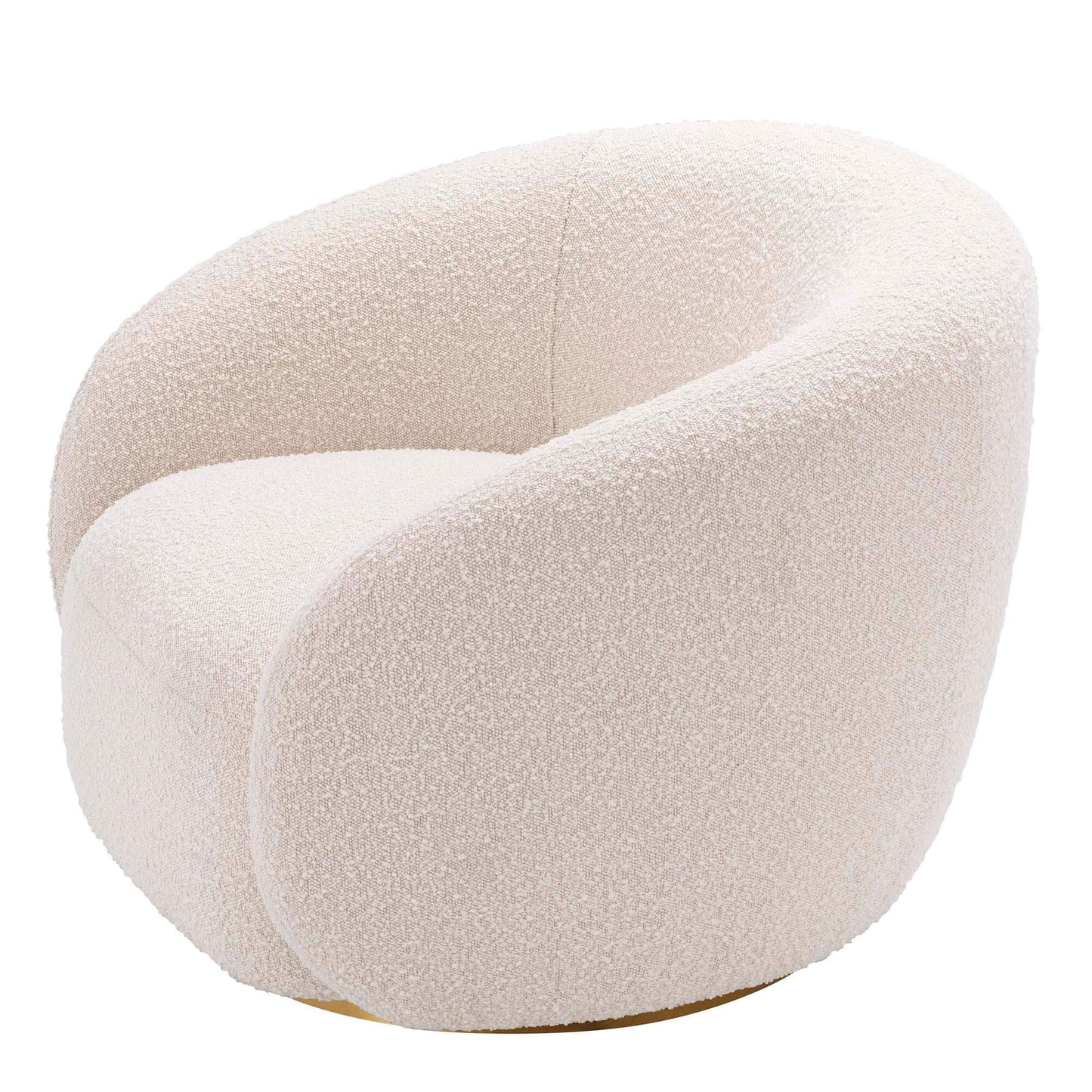 Brok Swivel Chair - Cream Boucle