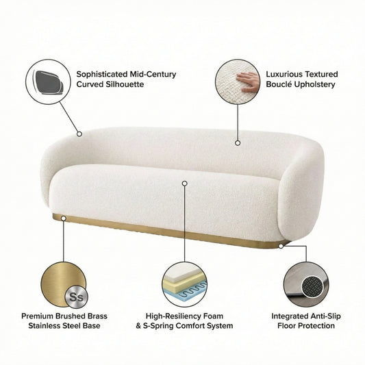 Luxury Fabric Sofa - Brok 3 Seater