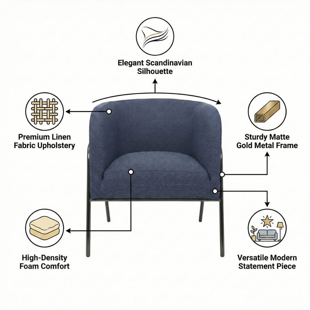 Stylish Jacob Barrel Back Accent Chair