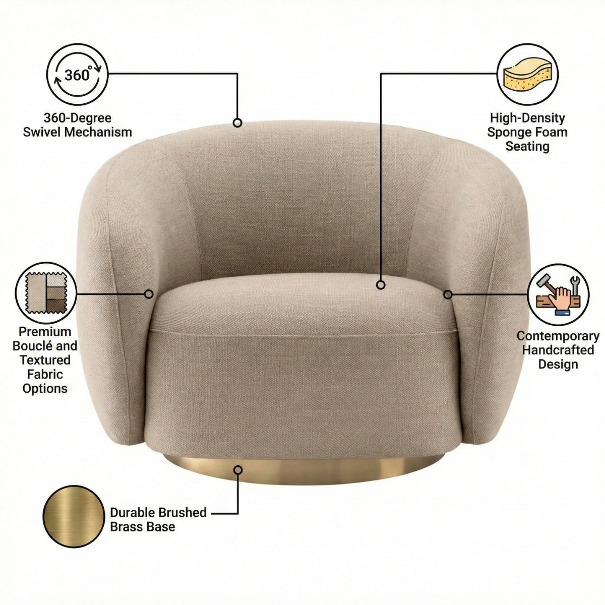Brok 360° Swivel Armchair