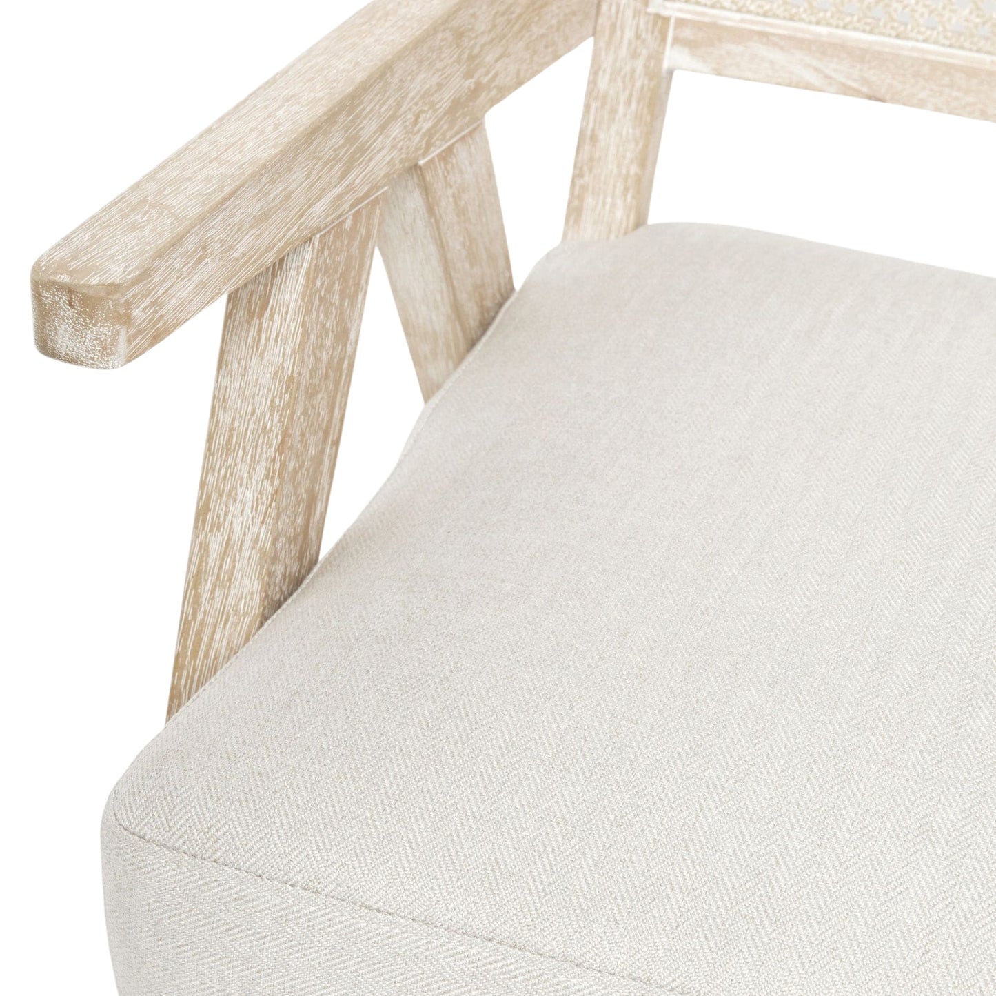 Abel Rattan Accent Chair - Lime Washed Oak Effect