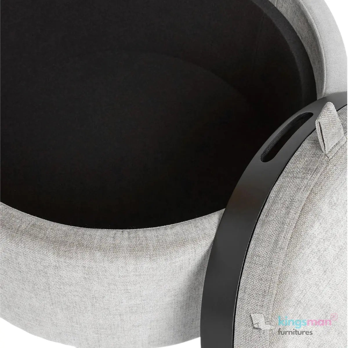 Ashtin Round Storage Sability - Multi-Functional Sability with Flip-Top Tray and Hidden Storage Kingsman Furnitures