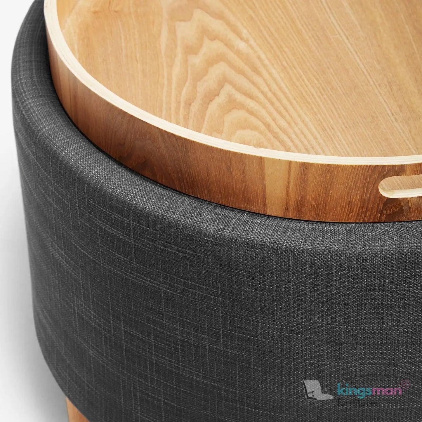 Ashtin Round Storage Sability - Multi-Functional Sability with Flip-Top Tray and Hidden Storage Kingsman Furnitures