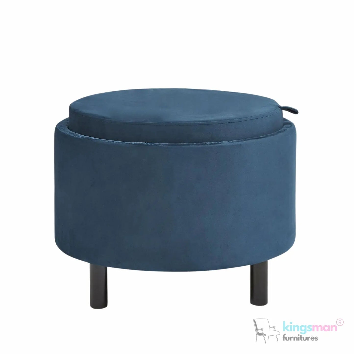 Ashtin Round Storage Sability - Multi-Functional Sability with Flip-Top Tray and Hidden Storage Kingsman Furnitures