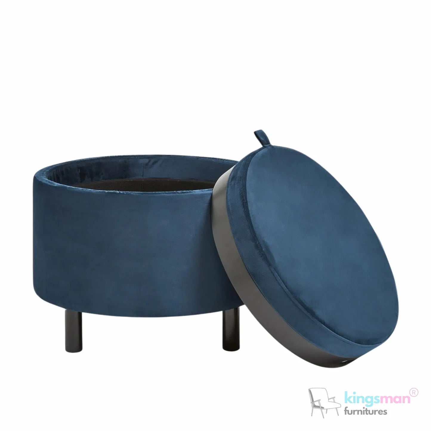 Ashtin Round Storage Sability - Multi-Functional Sability with Flip-Top Tray and Hidden Storage Kingsman Furnitures