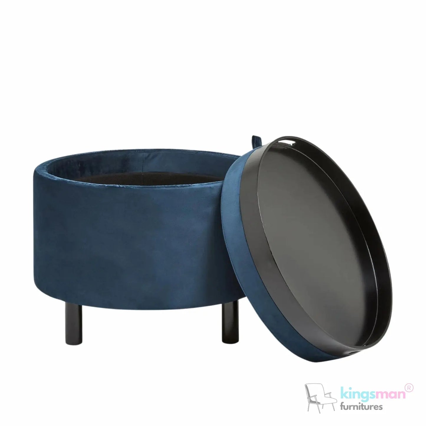 Ashtin Round Storage Sability - Multi-Functional Sability with Flip-Top Tray and Hidden Storage Kingsman Furnitures