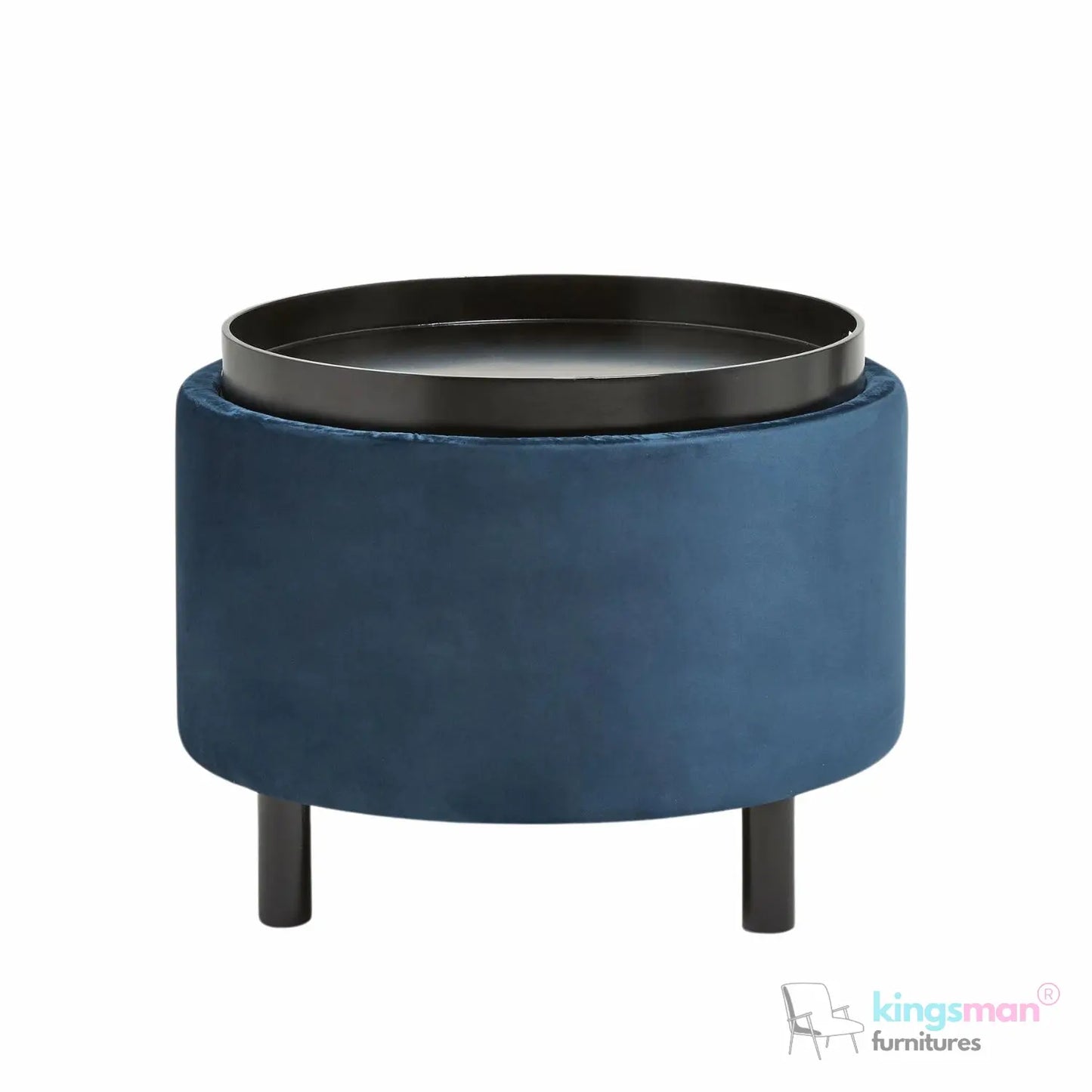 Ashtin Round Storage Sability - Multi-Functional Sability with Flip-Top Tray and Hidden Storage Kingsman Furnitures