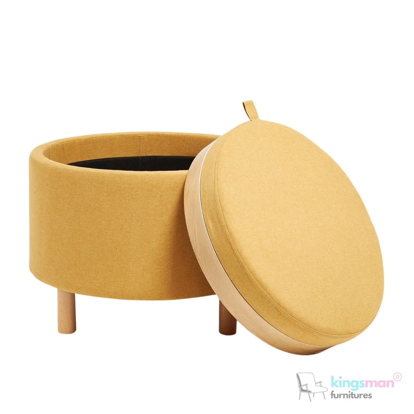 Ashtin Round Storage Sability - Multi-Functional Sability with Flip-Top Tray and Hidden Storage Kingsman Furnitures