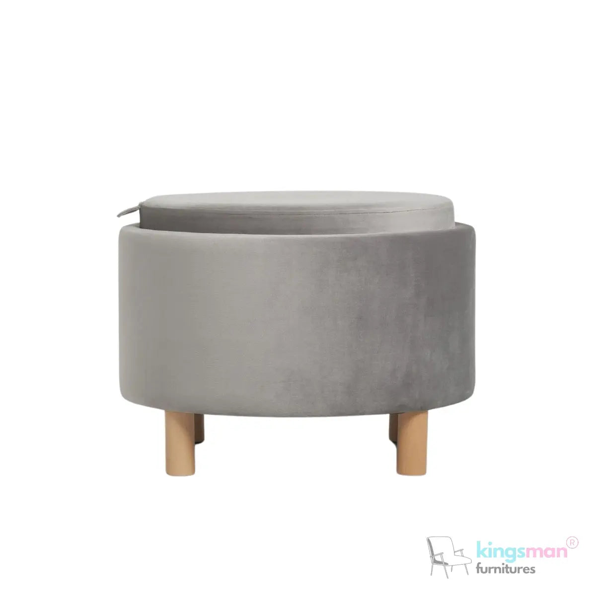 Ashtin Round Storage Sability - Multi-Functional Sability with Flip-Top Tray and Hidden Storage Kingsman Furnitures