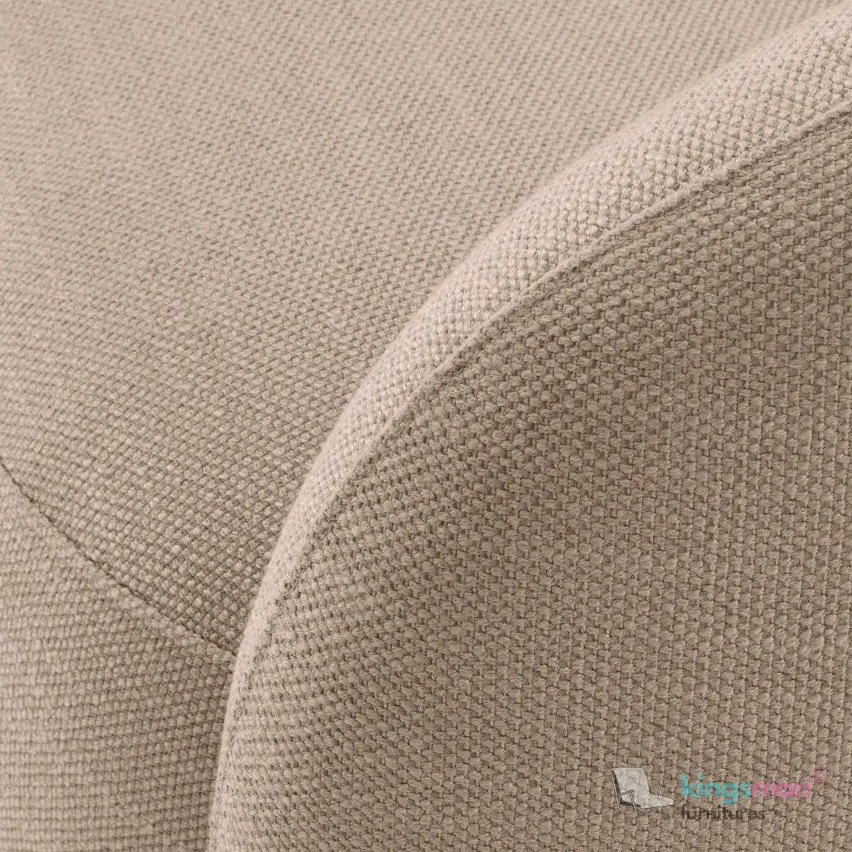 Brok 360° Swivel Chair - Ivory Boucle Fabric, Brass Base, Modern Elegant Design, Cozy Comfort Kingsman Furnitures