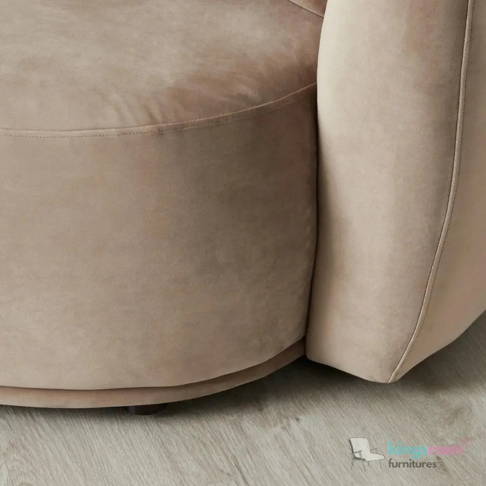 Everbe 3 Seater Sofa - Boucle & Velvet, Mid-Century Luxe, High-Resilience Foam, Meranti Wood Frame Kingsman Furnitures