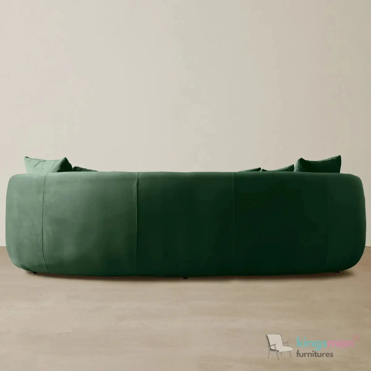Everbe 3 Seater Sofa - Boucle & Velvet, Mid-Century Luxe, High-Resilience Foam, Meranti Wood Frame Kingsman Furnitures