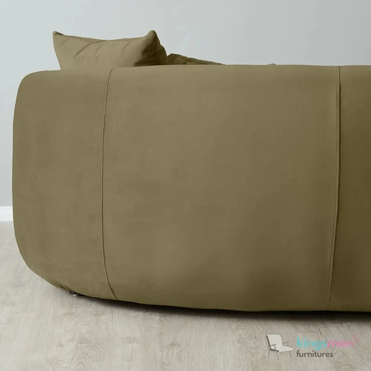 Everbe 3 Seater Sofa - Boucle & Velvet, Mid-Century Luxe, High-Resilience Foam, Meranti Wood Frame Kingsman Furnitures