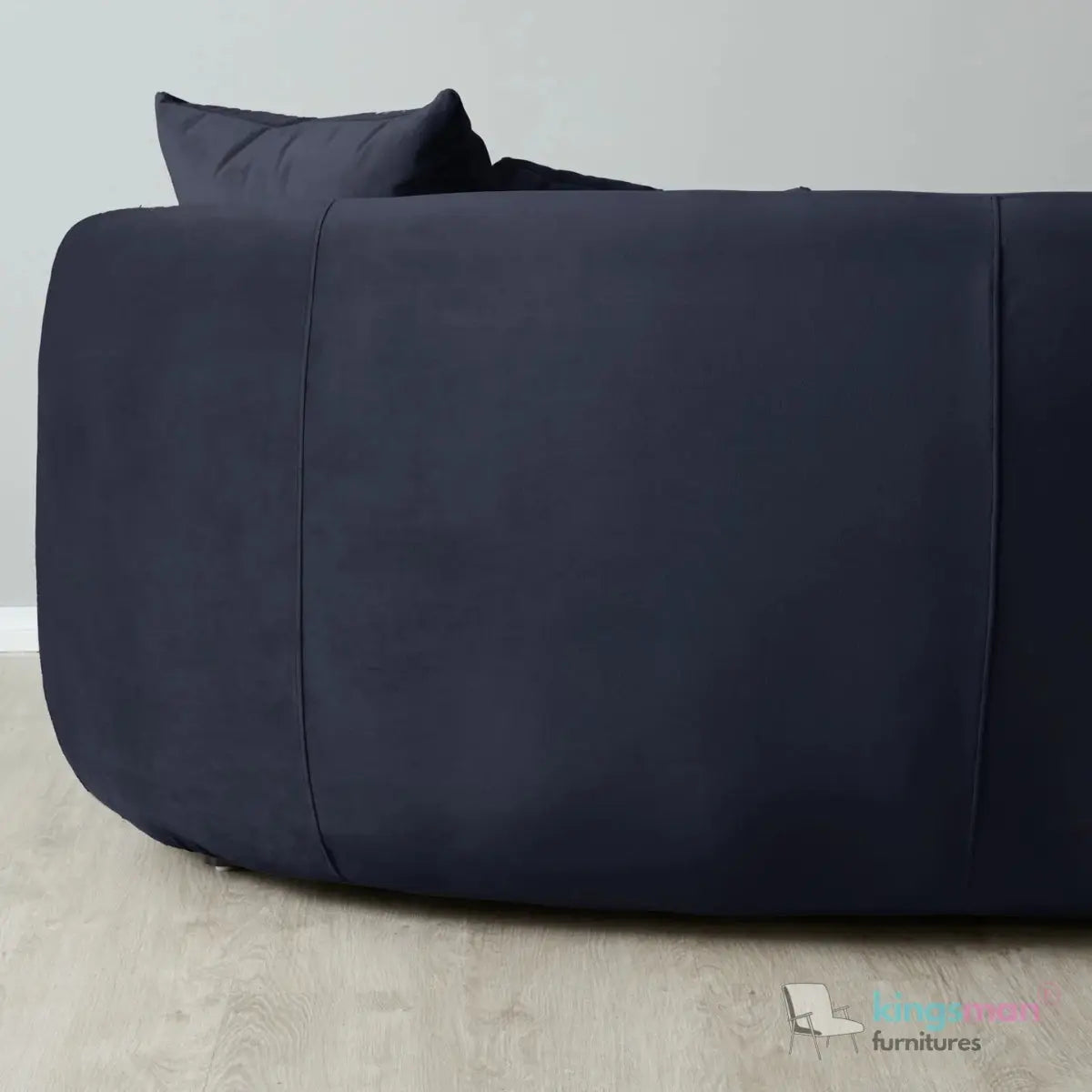 Everbe 3 Seater Sofa - Boucle & Velvet, Mid-Century Luxe, High-Resilience Foam, Meranti Wood Frame Kingsman Furnitures