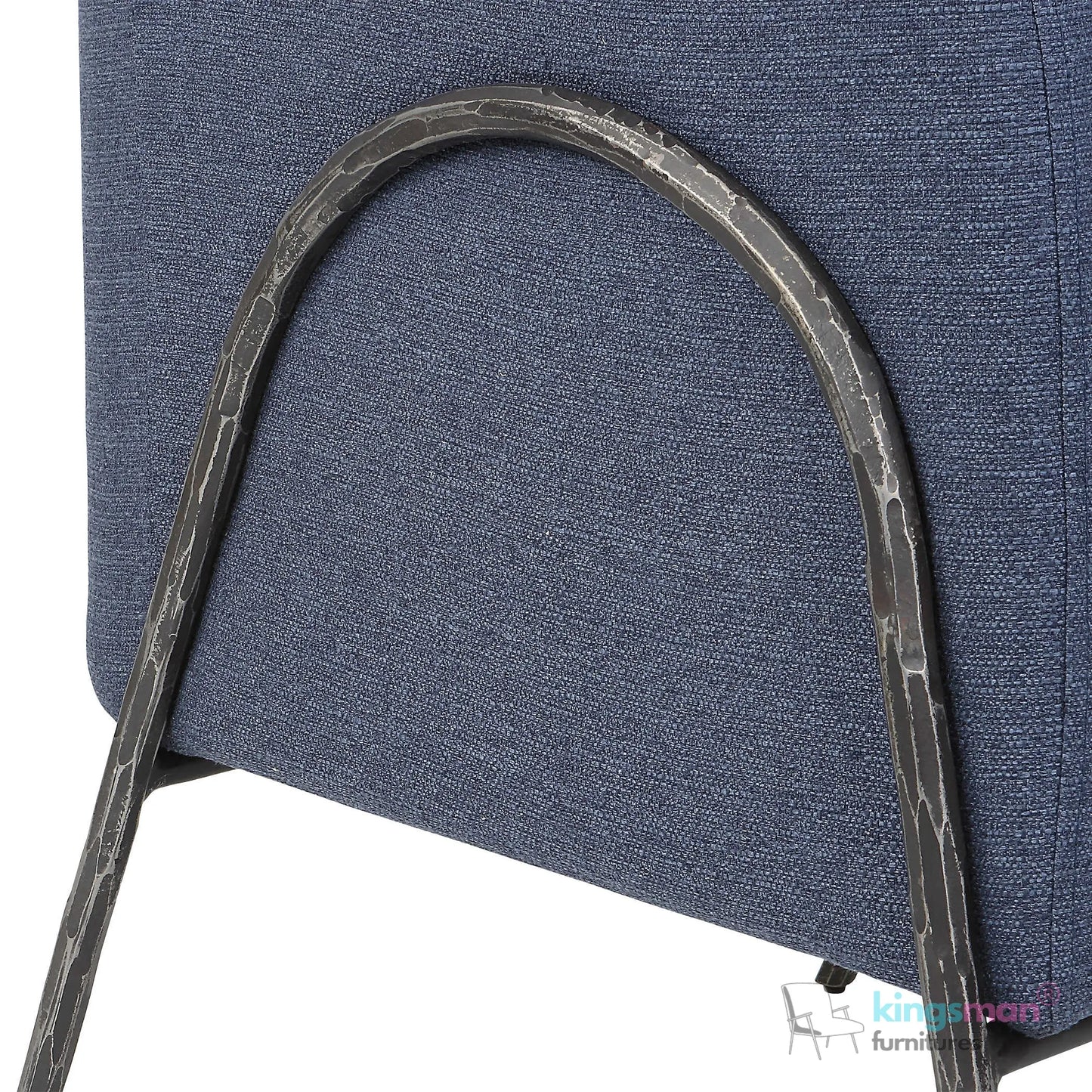 Jacob Scandinavian Barrel Back Chair - Faux Shearling with Aged Gold Chiselled Iron Frame Kingsman Furnitures