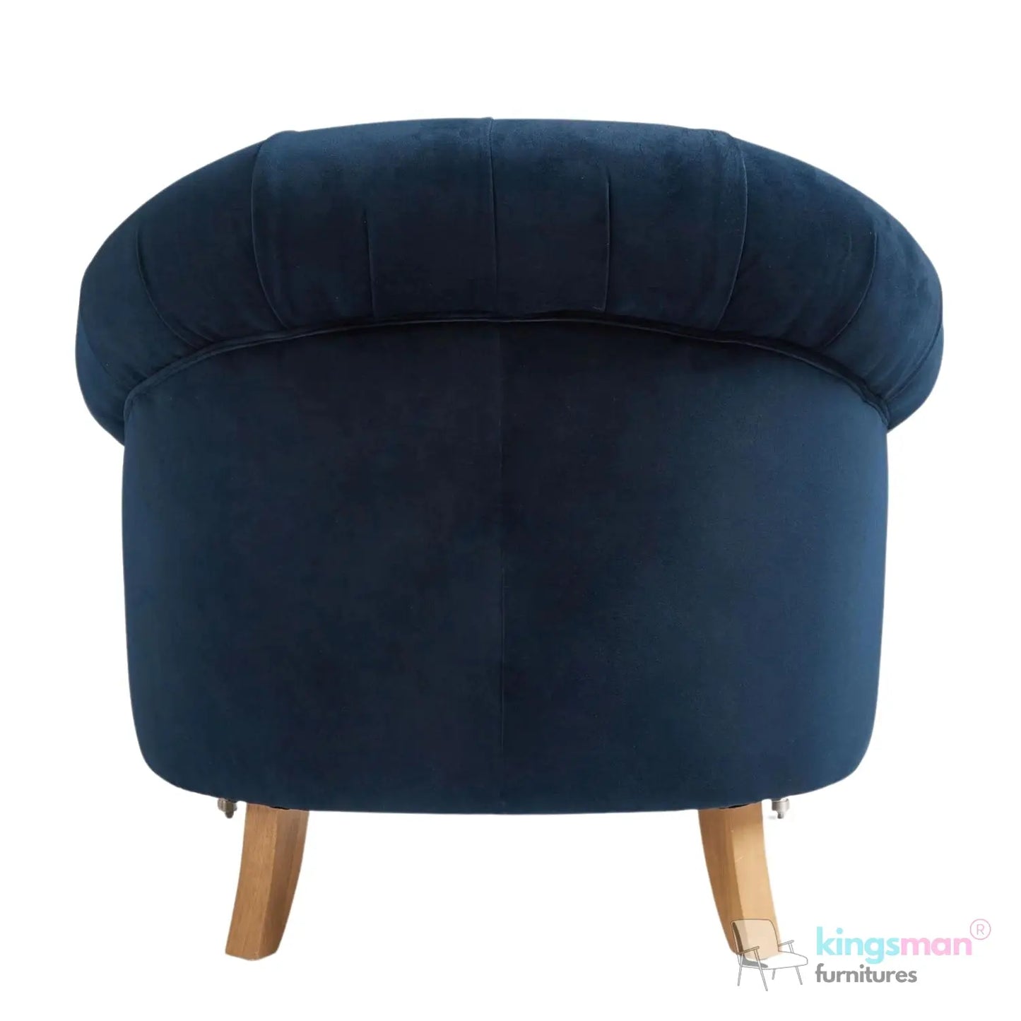 Jesper Armchair - Classic Buttoned Backrest with Teak Wood Castor Legs Kingsman Furnitures