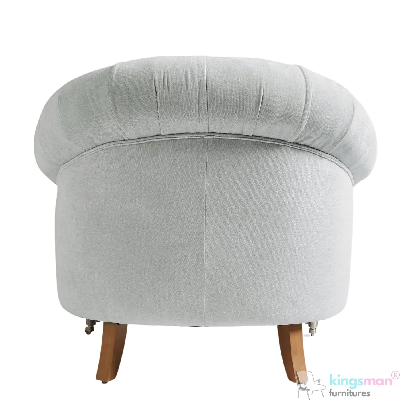 Jesper Armchair - Classic Buttoned Backrest with Teak Wood Castor Legs Kingsman Furnitures