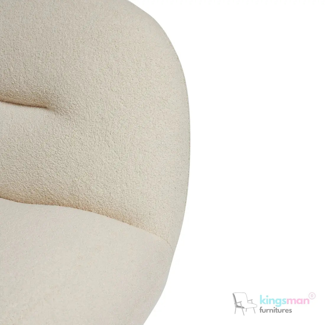 Otis Accent Chair - Cream/Navy Blue, 360° Swivel, High-Resilience Foam, Modern Scandi Design Kingsman Furnitures
