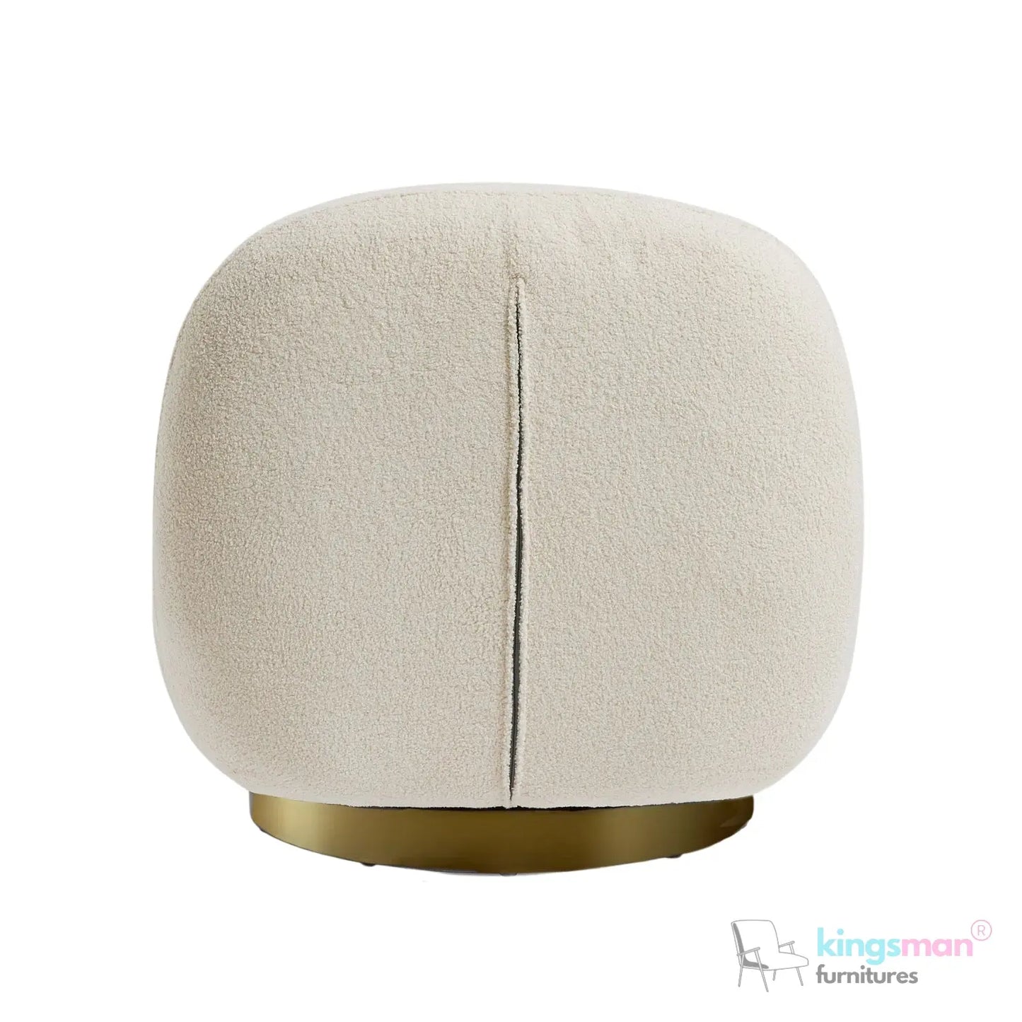 Otis Accent Chair - Cream/Navy Blue, 360° Swivel, High-Resilience Foam, Modern Scandi Design Kingsman Furnitures