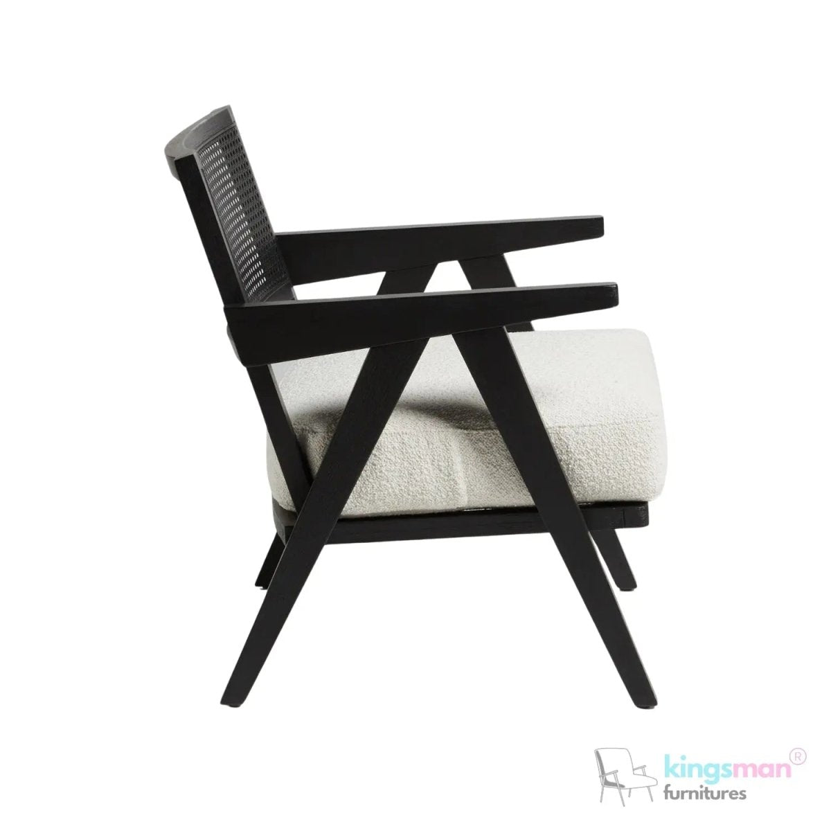Abel Rattan Teak Wood Accent Arm Chair - Modern Rustic Comfort - Kingsman Furnitures