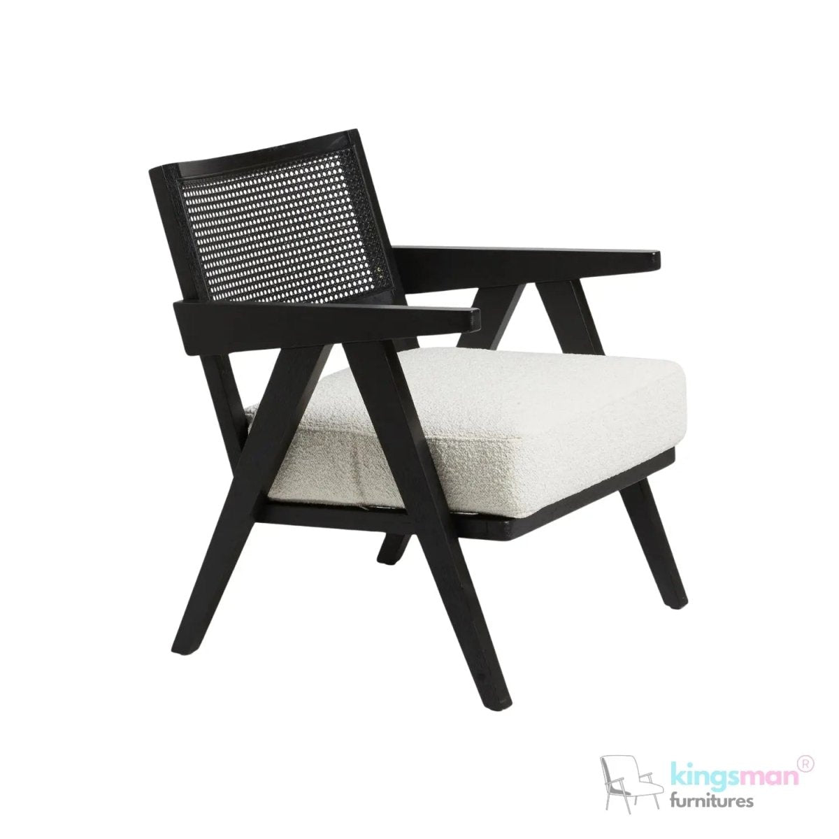 Abel Rattan Teak Wood Accent Arm Chair - Modern Rustic Comfort - Kingsman Furnitures