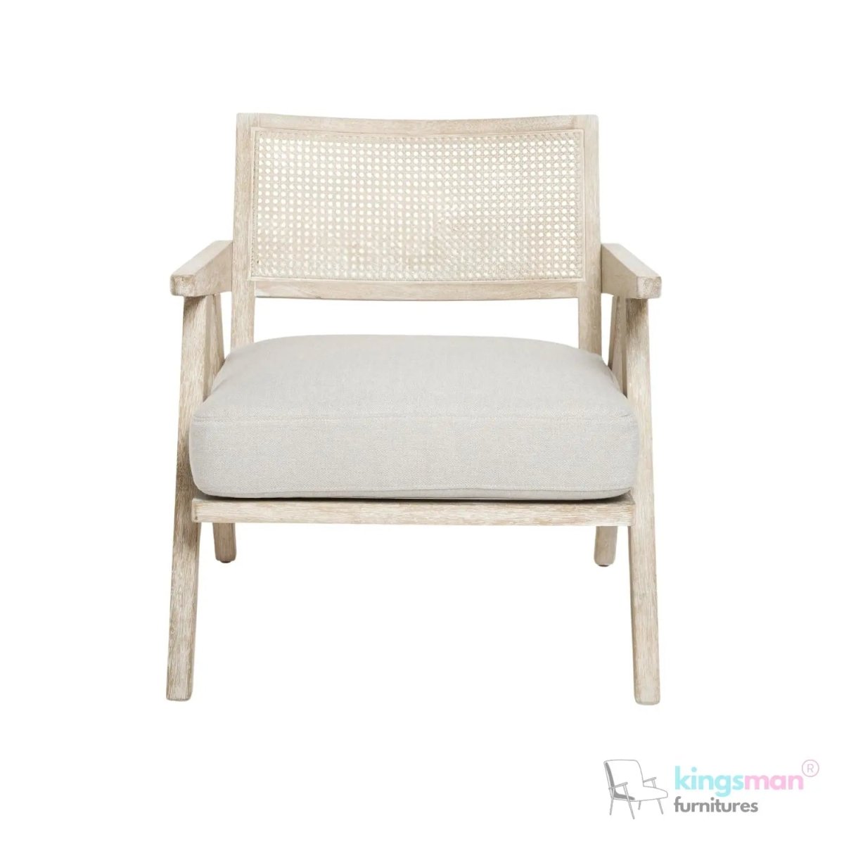Abel Rattan Teak Wood Accent Arm Chair - Modern Rustic Comfort - Kingsman Furnitures