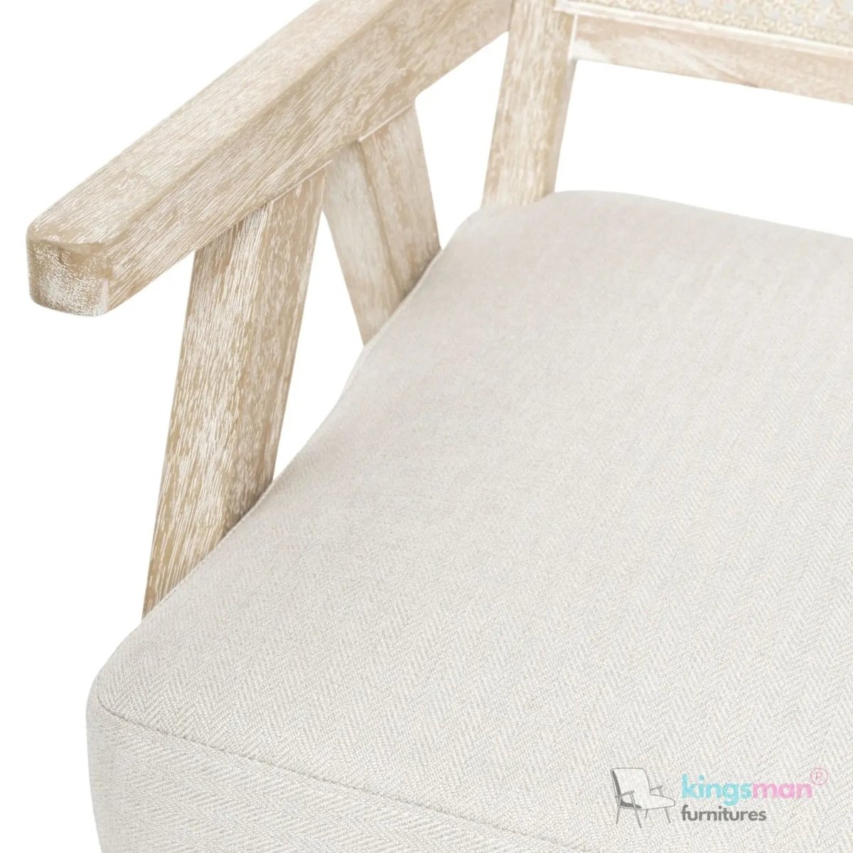 Abel Rattan Teak Wood Accent Arm Chair - Modern Rustic Comfort - Kingsman Furnitures
