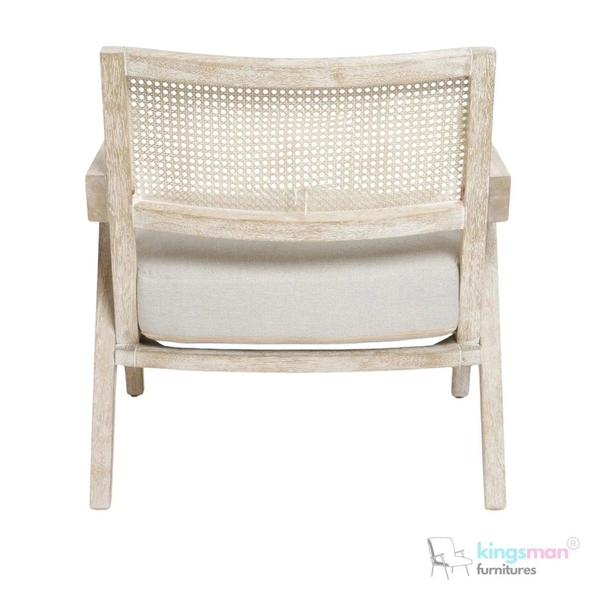 Abel Rattan Teak Wood Accent Arm Chair - Modern Rustic Comfort - Kingsman Furnitures