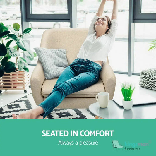 Acme Armchair - Stylish Jute Fabric Chair - Kingsman Furnitures