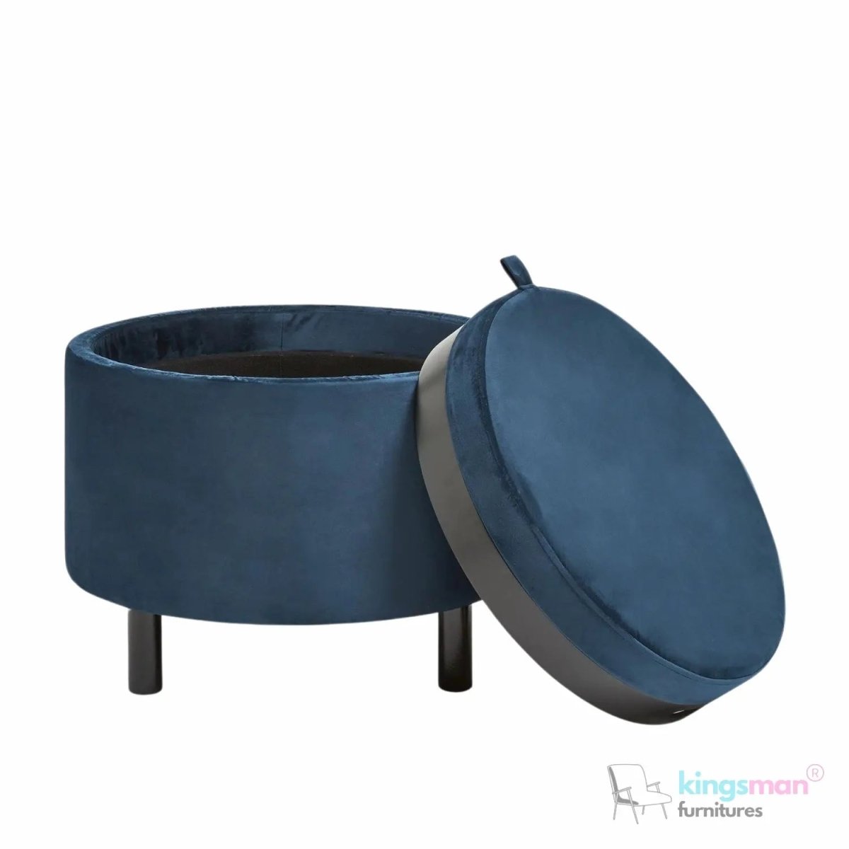 Ashtin Round Storage Sability - Multi-Functional Sability with Flip-Top Tray and Hidden Storage - Kingsman Furnitures