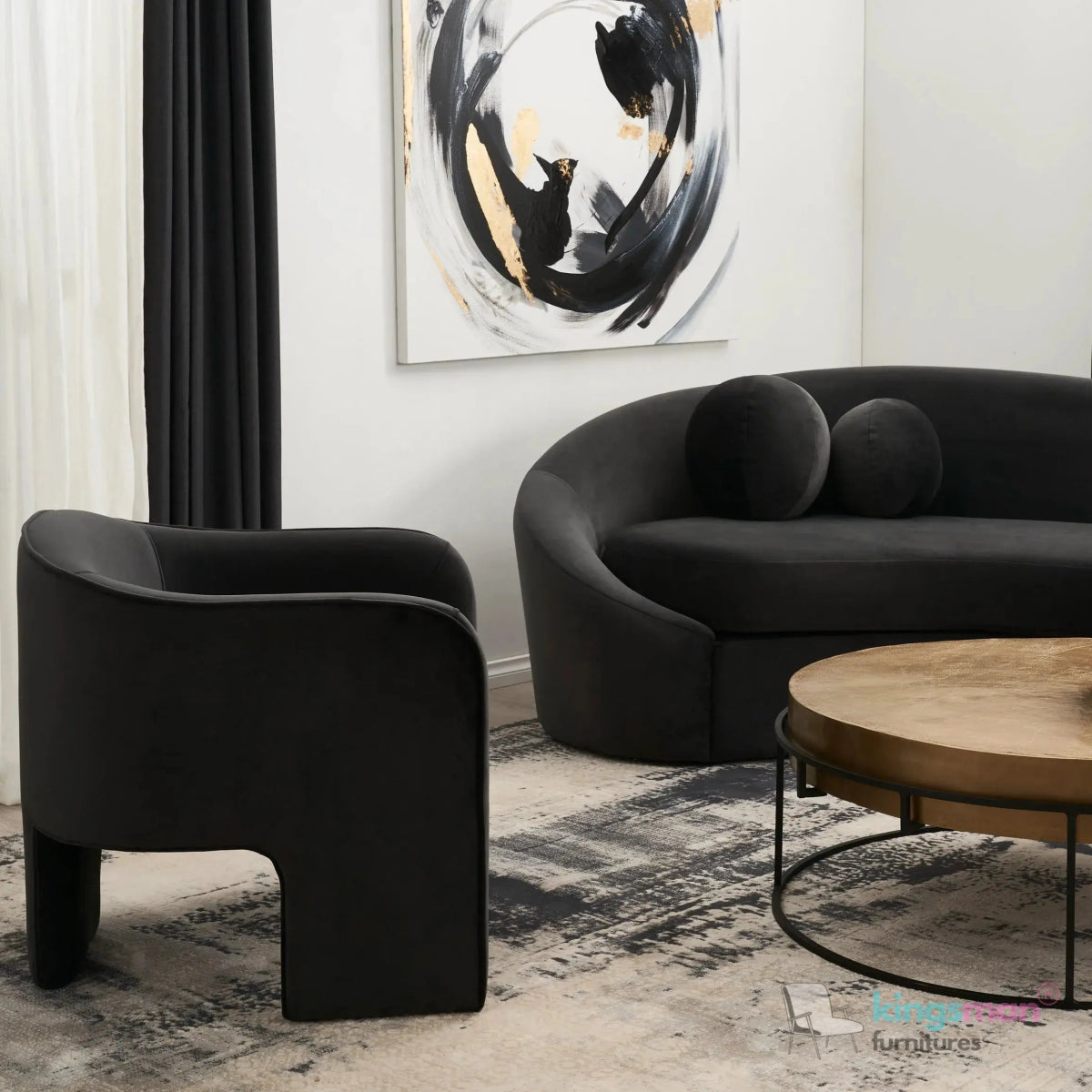Asther Cream Bouclé Armchair – Contemporary Design with Plush Comfort and Elegant Texture - Kingsman Furnitures