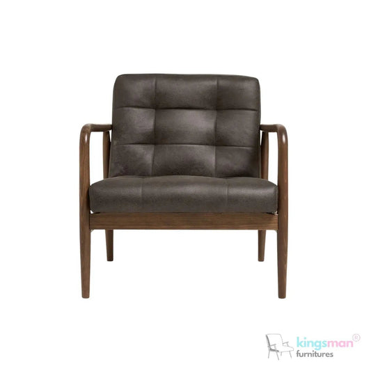 Benett Tufted Solid Teak Wood Armchair - Stylish Comfort - Kingsman Furnitures