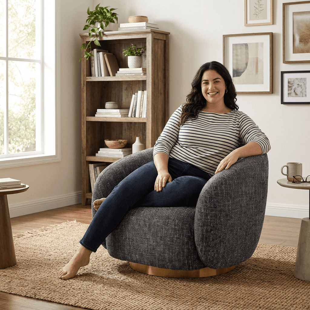 Brok 360° Swivel Armchair - Modern Living Room Furniture | Kingsman - Kingsman Furnitures