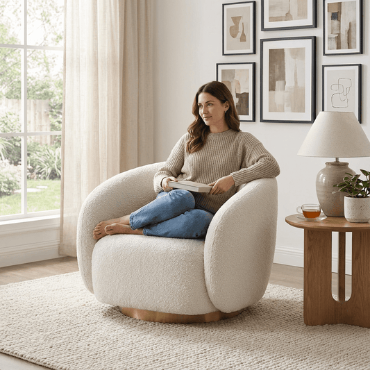 Brok 360° Swivel Armchair - Modern Living Room Furniture | Kingsman - Kingsman Furnitures