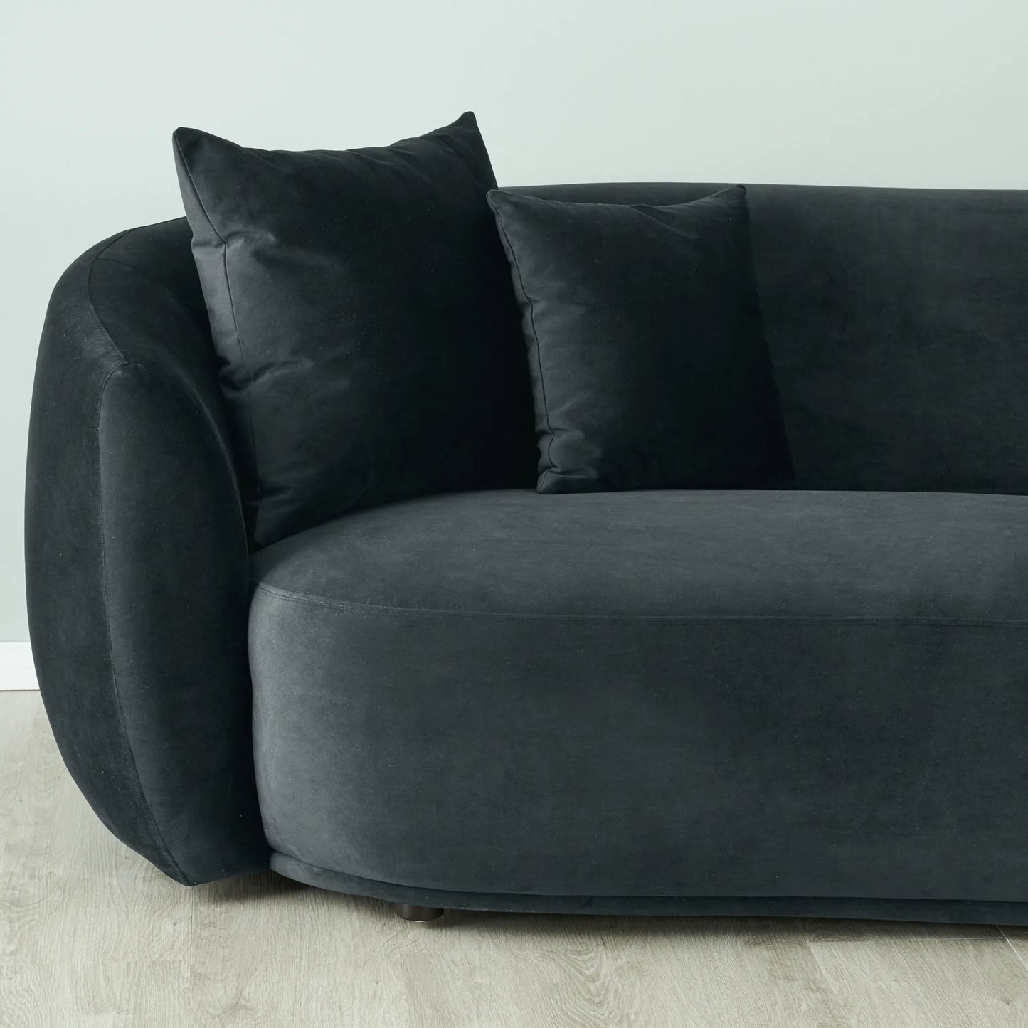 Everbe Charcoal Velvet 3 Seater Sofa