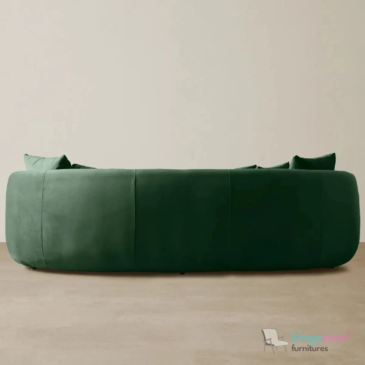 Cream Boucle Curved 3 Seater Sofa | Everbe Luxe Design - Kingsman Furnitures