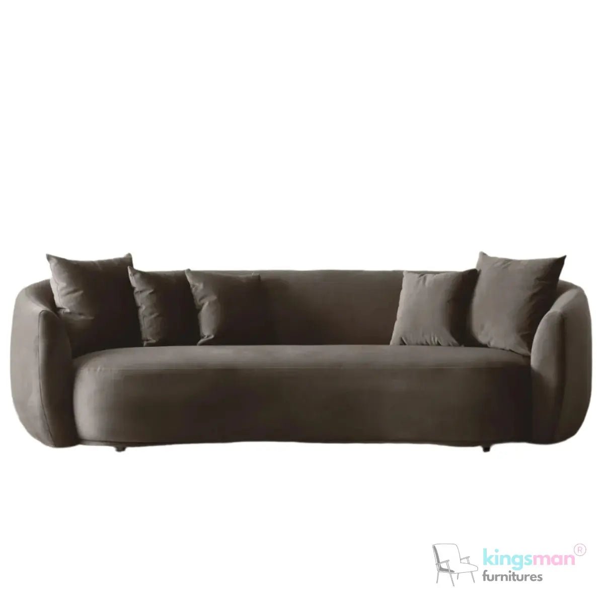 Cream Boucle Curved 3 Seater Sofa | Everbe Luxe Design - Kingsman Furnitures