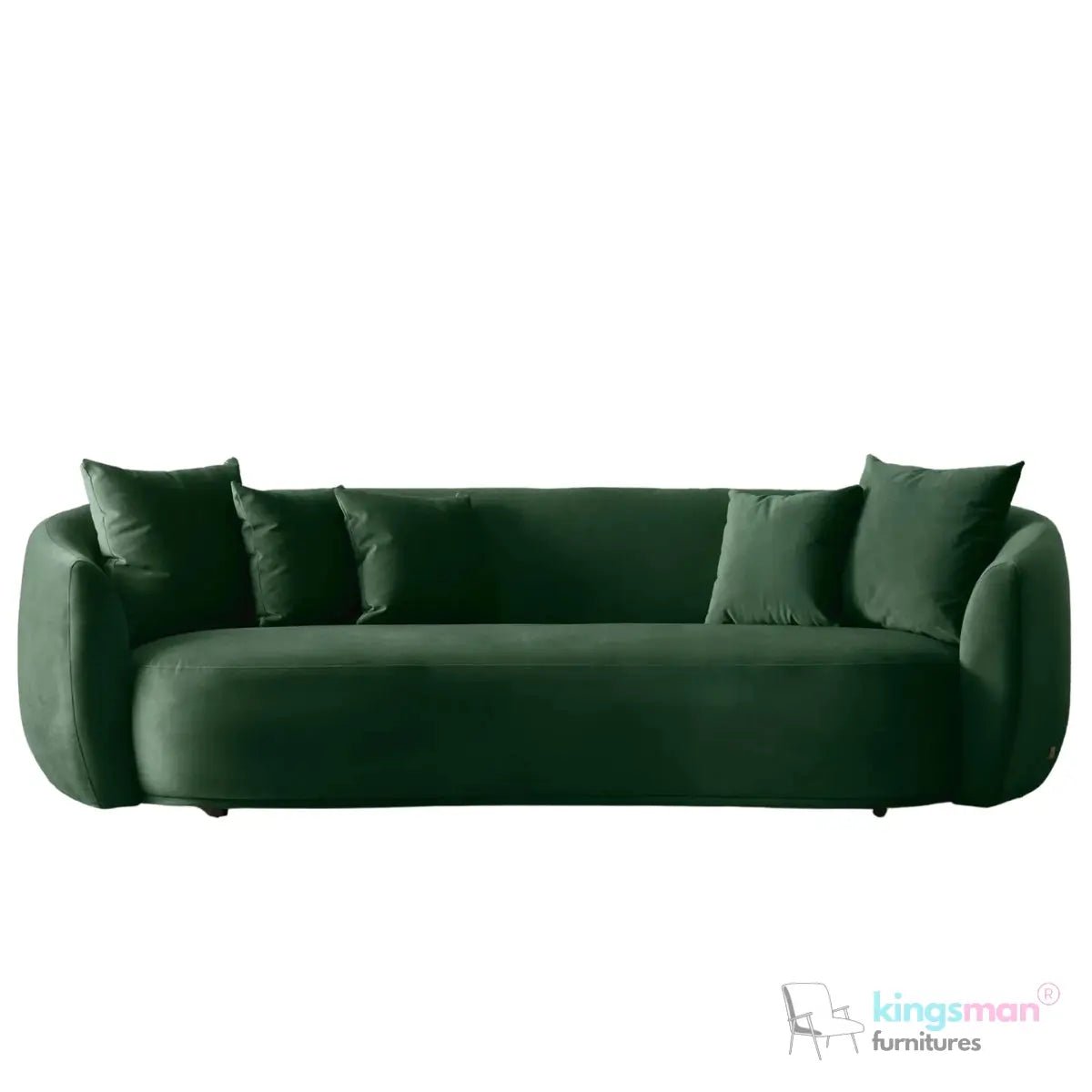 Cream Boucle Curved 3 Seater Sofa | Everbe Luxe Design - Kingsman Furnitures