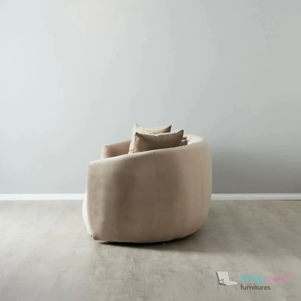 Cream Boucle Curved 3 Seater Sofa | Everbe Luxe Design - Kingsman Furnitures