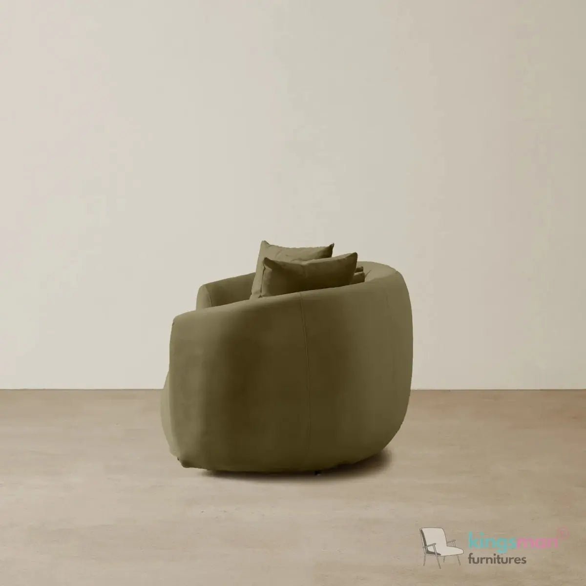 Cream Boucle Curved 3 Seater Sofa | Everbe Luxe Design - Kingsman Furnitures