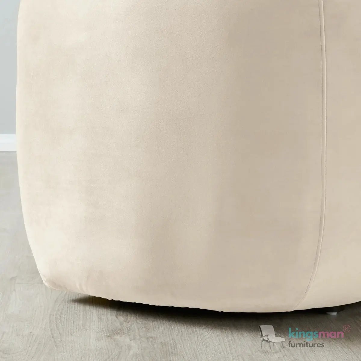 Cream Boucle Curved 3 Seater Sofa | Everbe Luxe Design - Kingsman Furnitures