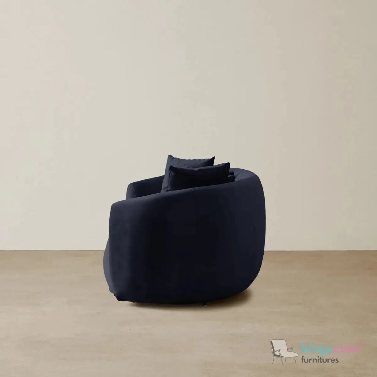 Cream Boucle Curved 3 Seater Sofa | Everbe Luxe Design - Kingsman Furnitures