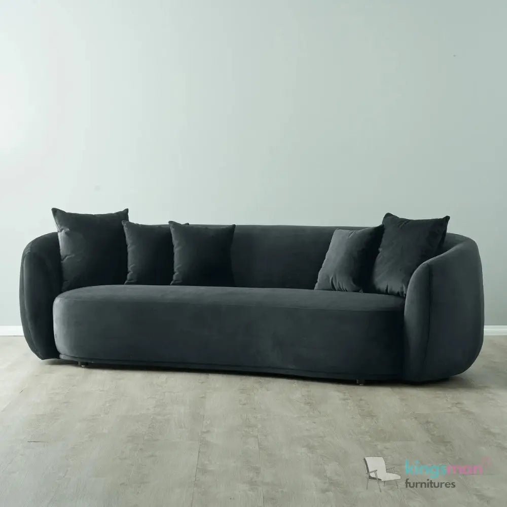 Cream Boucle Curved 3 Seater Sofa | Everbe Luxe Design - Kingsman Furnitures