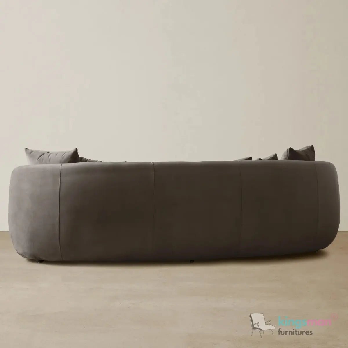 Cream Boucle Curved 3 Seater Sofa | Everbe Luxe Design - Kingsman Furnitures
