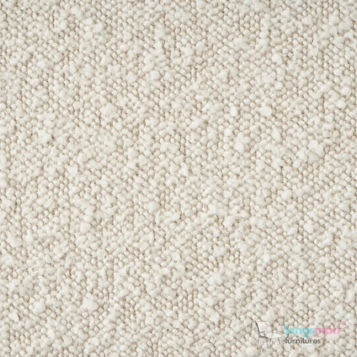 Curio Cream Boucle Curved Shape Sectional Sofa - Elegant Design - Kingsman Furnitures