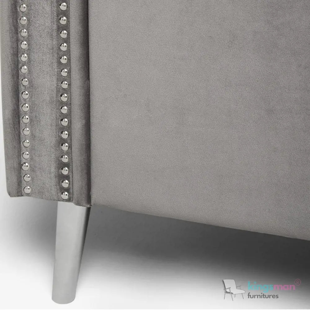 Dev Storage Ottoman - Upholstered Ottoman with Scrolled Arms, Mirrored Feet, and Deep Storage | Bedroom or Living Room Furniture - Kingsman Furnitures