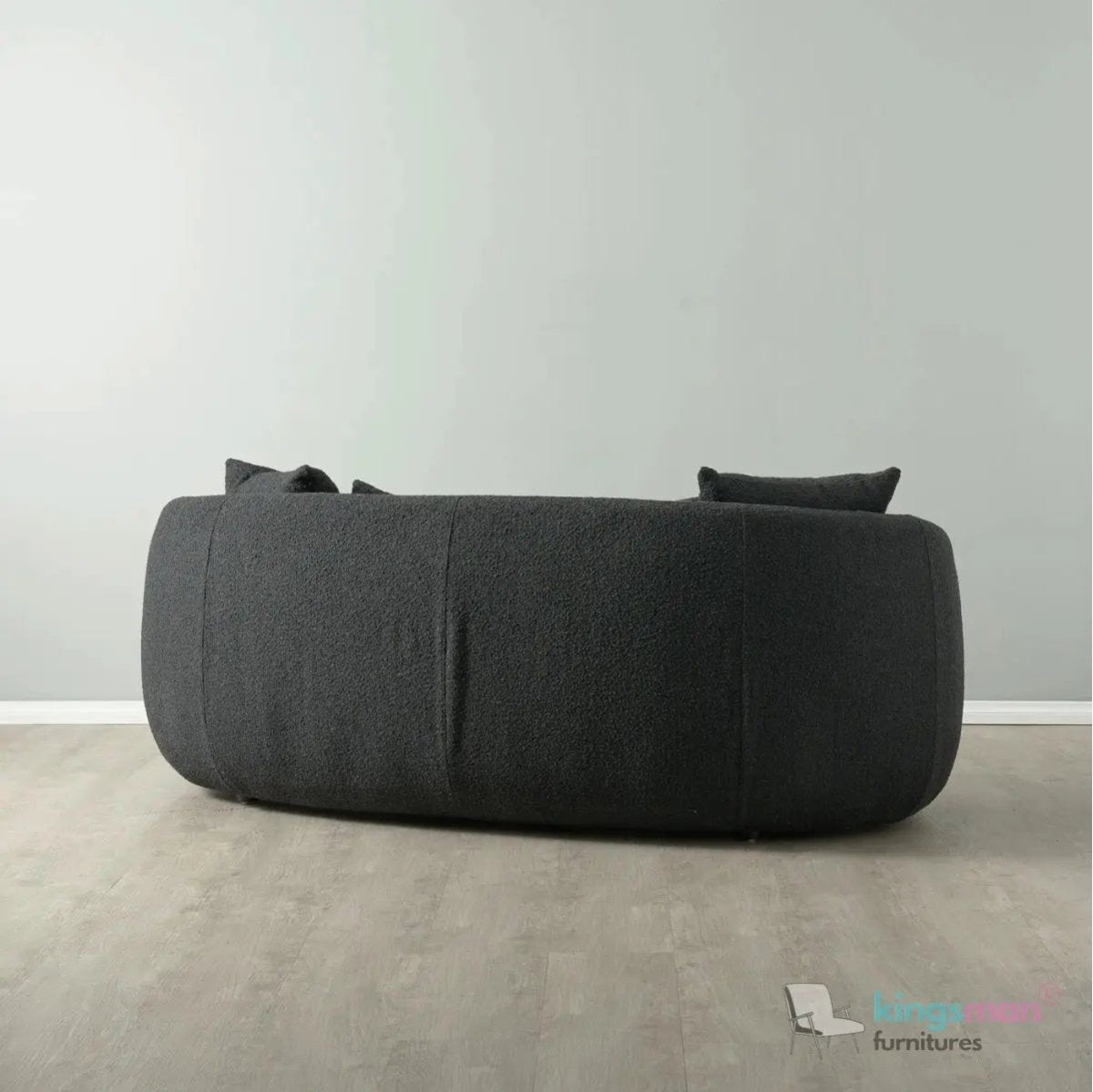 Everbe Cream Boucle Curve 2 Seater Sofa - Luxurious Comfort - Kingsman Furnitures