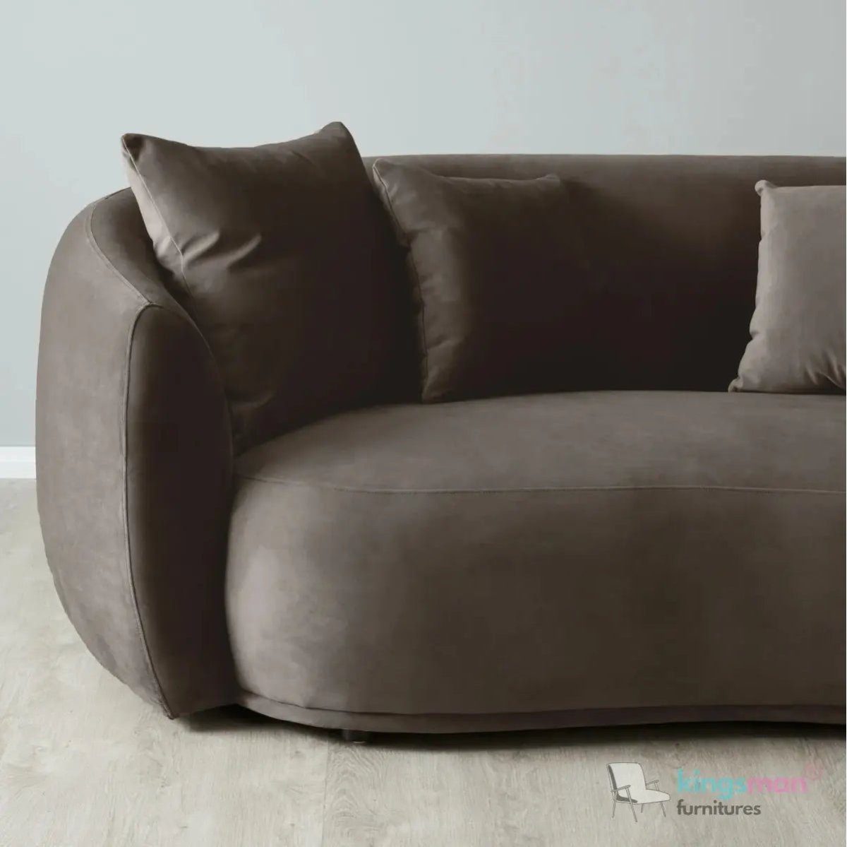 Everbe Cream Boucle Curve 2 Seater Sofa - Luxurious Comfort - Kingsman Furnitures