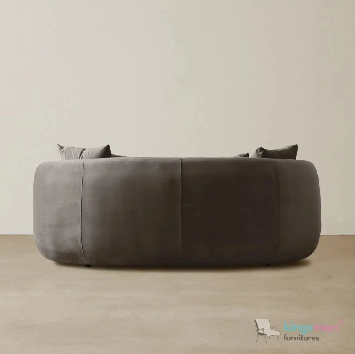 Everbe Cream Boucle Curve 2 Seater Sofa - Luxurious Comfort - Kingsman Furnitures