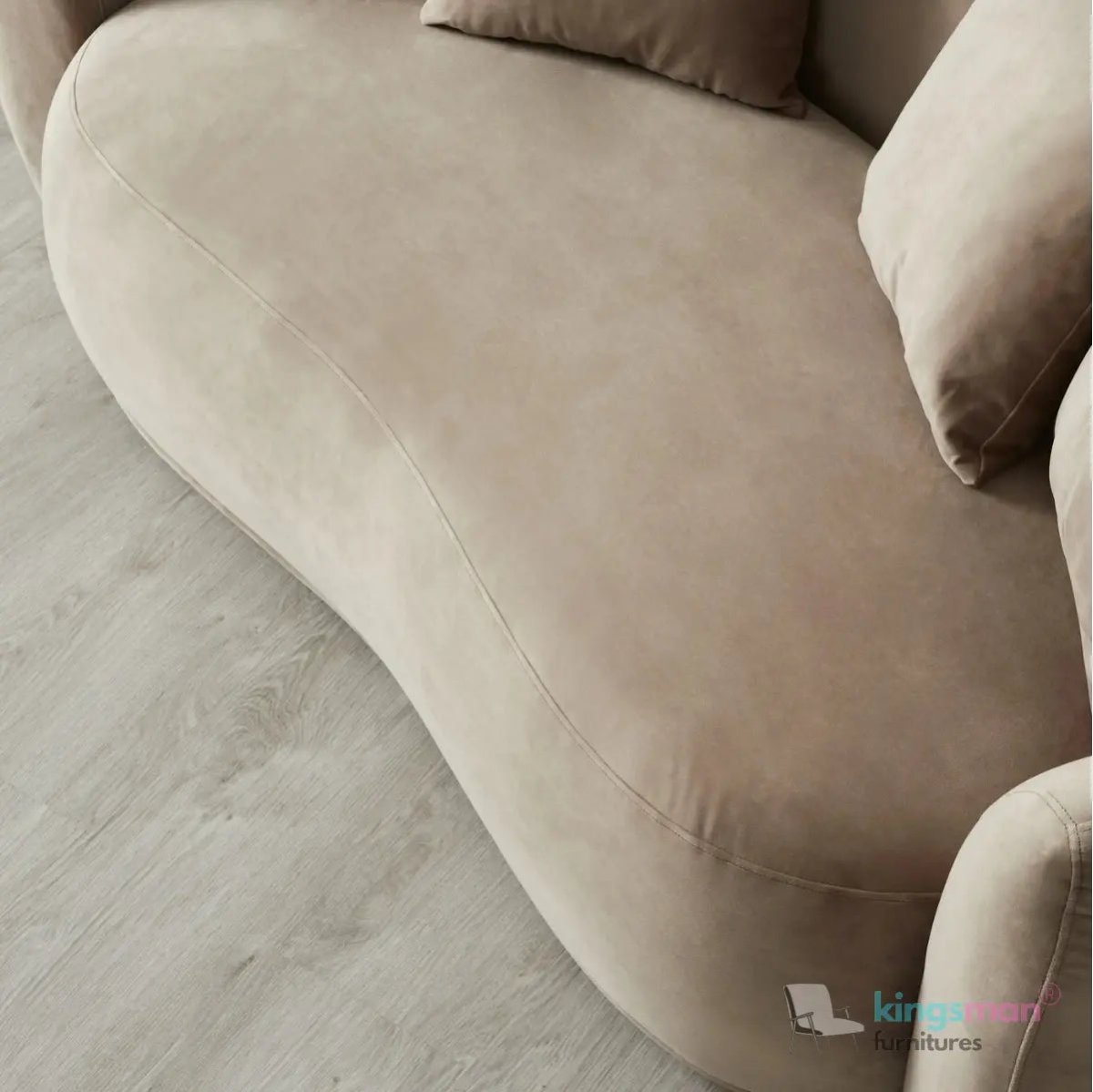 Everbe Cream Boucle Curve 2 Seater Sofa - Luxurious Comfort - Kingsman Furnitures